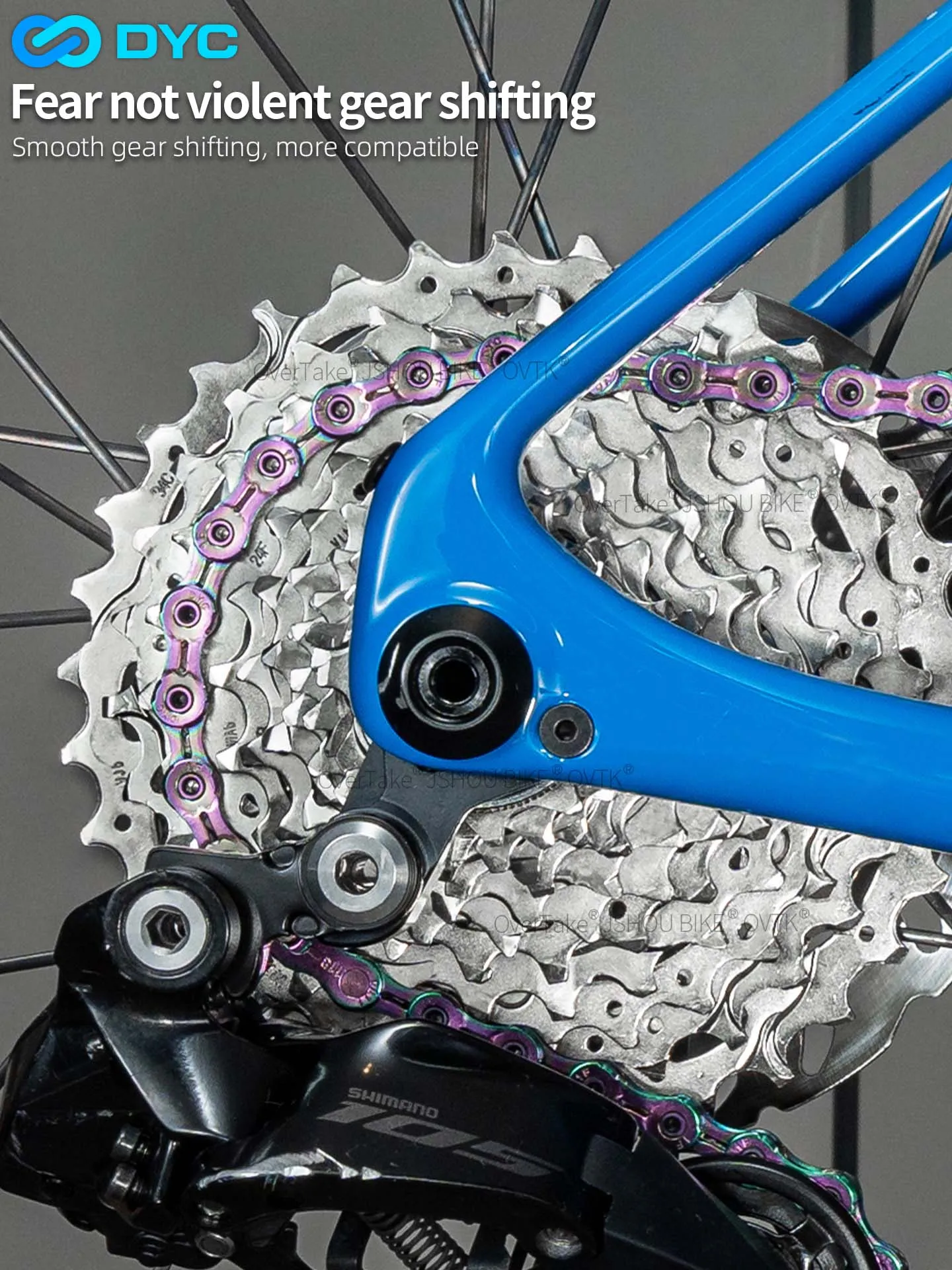DYC 10/11 speed Bike Chain Ultra-light weight Colorful Hollowed-out MTB Road Bicycle For shimano SRAM DA Shimano Cycling parts - view 6