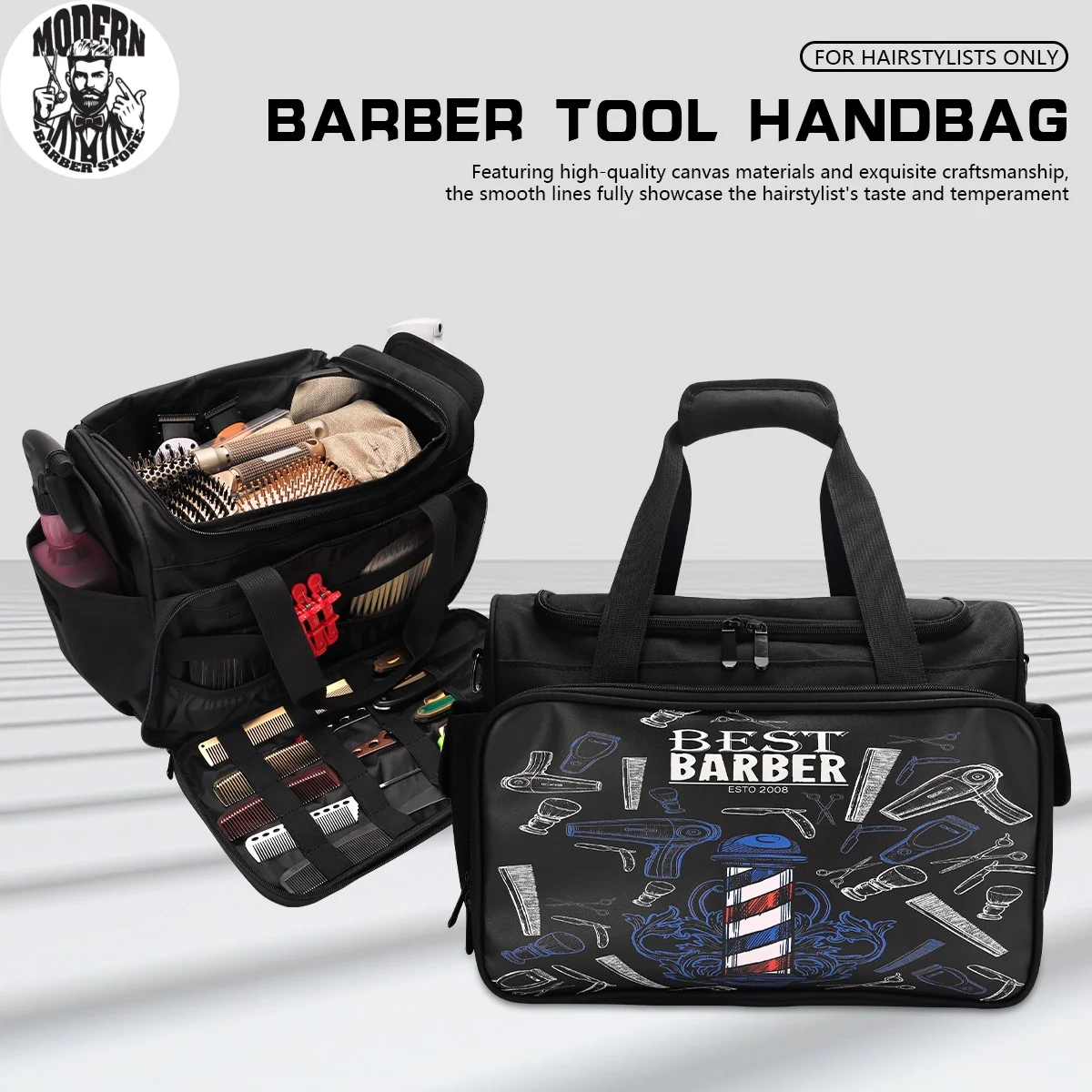 

Pro Hairdressing Tool Storage Barber Handbag Hairdresser Travel Carrying Pouch with Shoulder Strap Salon Hairdressing Bag