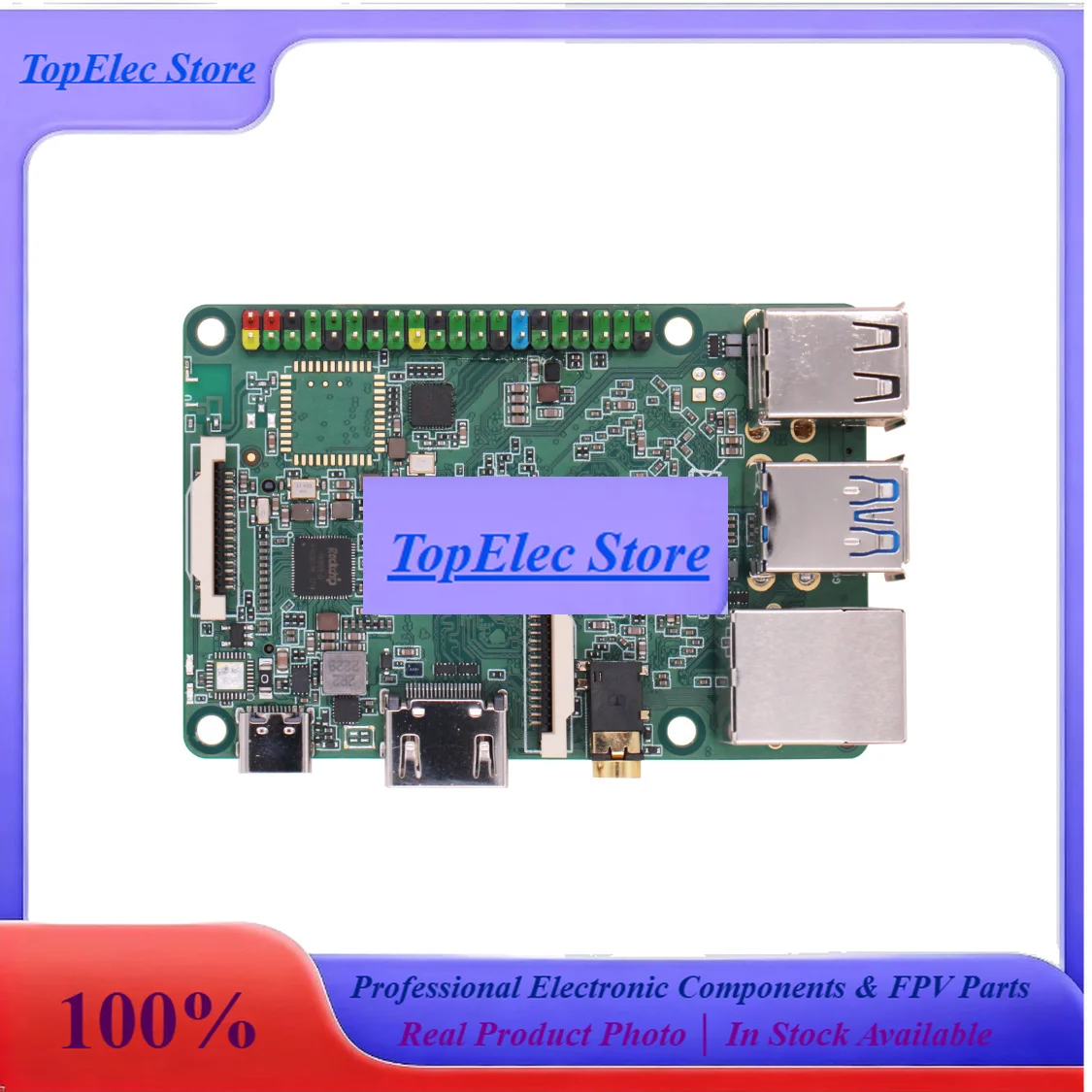 TopEsRadxa ROCK 4A RK3399, 6-core CPU SBC, HDMI With 4K Output, Gigabit Ethernet And PCIe 2.1, Single Board Computer