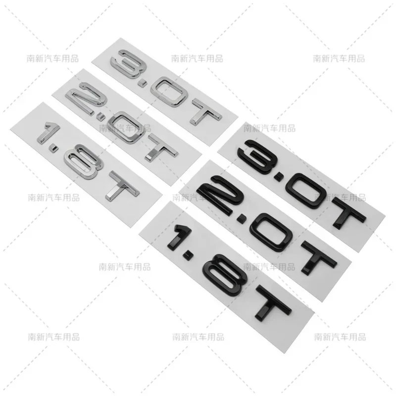 3D ABS Letters 1.8T 2.0T 3.0T Rear Trunk Badge Emblem Sticker Car Logo for Audi A3 A4 A5 A6 A7 A8 Q2 Q3 Q5 Q7 Q8 Accessories