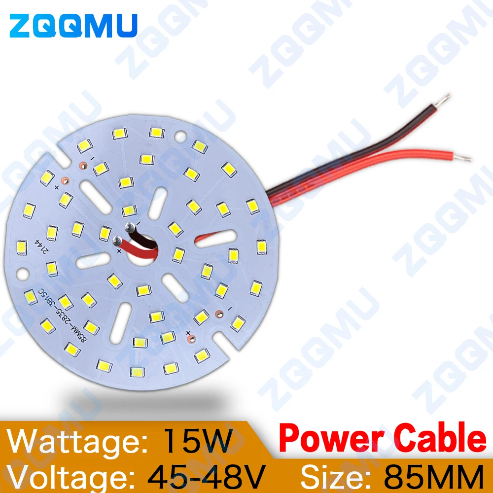 Tablica świetlna LED dużej mocy 15W DC45-48V 15W SMD 2835 płyta lampy PCB z chipami LED dla majsterkowiczów żarówka domowa oświetlenie sufitowe