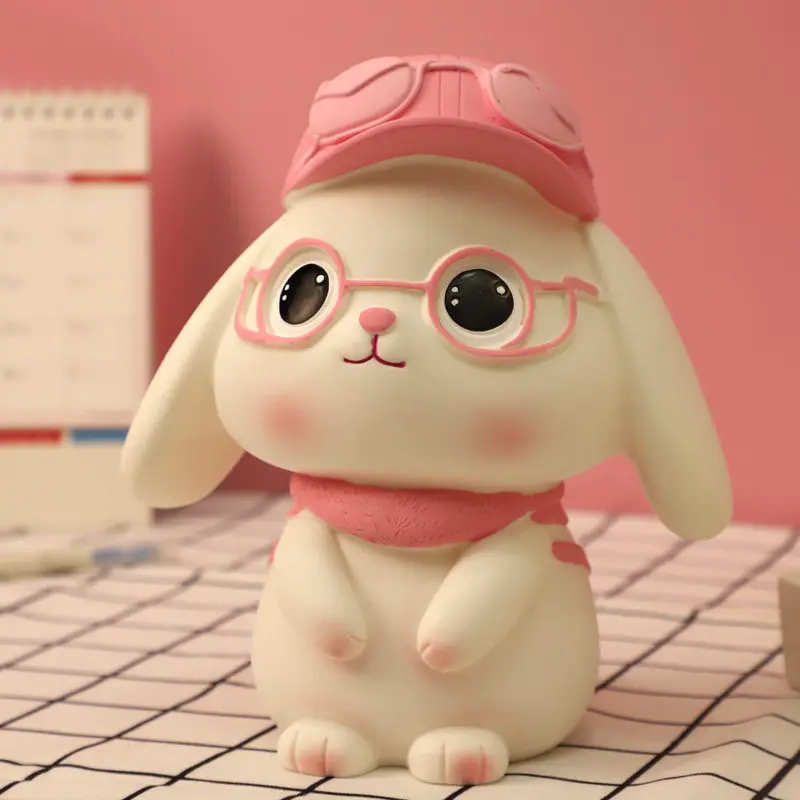 

Cute Rabbit Money Boxes Cartoon Decoration Save Space Chinese Style Anime Clear Piggy Bank Aesthetic Spaarpot Room Decorations