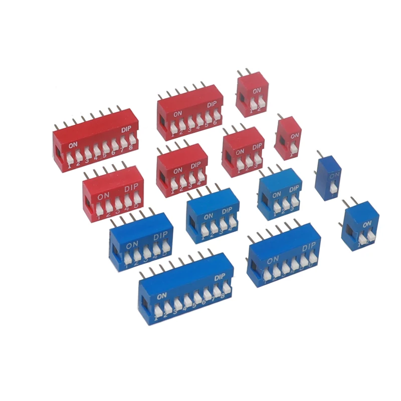 【5PCS】 Slide Type Switch Module 1 2 3 4 5 6 7 8 10 12PIN 2.54mm Position Way DIP Pitch Toggle Switch Blue Snap Switch Dial