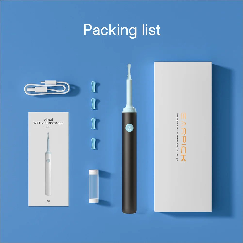 

Visual Wax Removal Tool Hd Cleaner 360° Flexible Rotation App Temperature For Adults Ear Wax