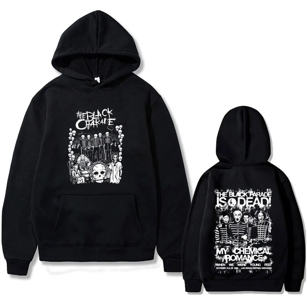

My Chemical Romance Punk Band Hoodie The Black Parade Graphic Hooded Sweatshirt Men Women Rock Emo Oversized Pullover Hoodies