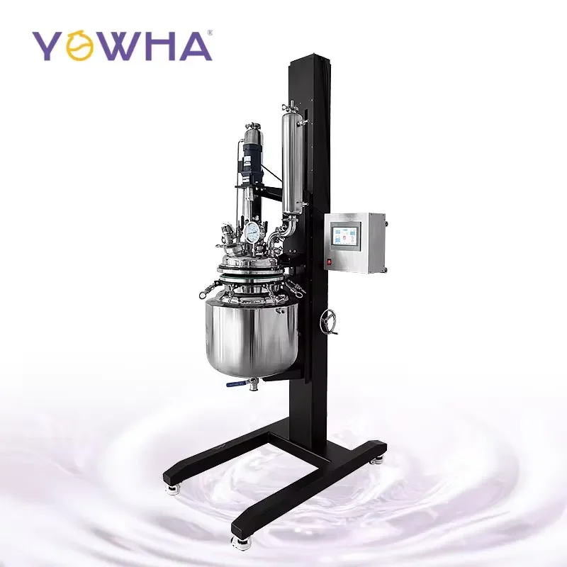 custom Factory Custom 5L 10L 20L 50L 100L 250L Stainless Steel Jacketed Reactor with Lifting and Rotating Function