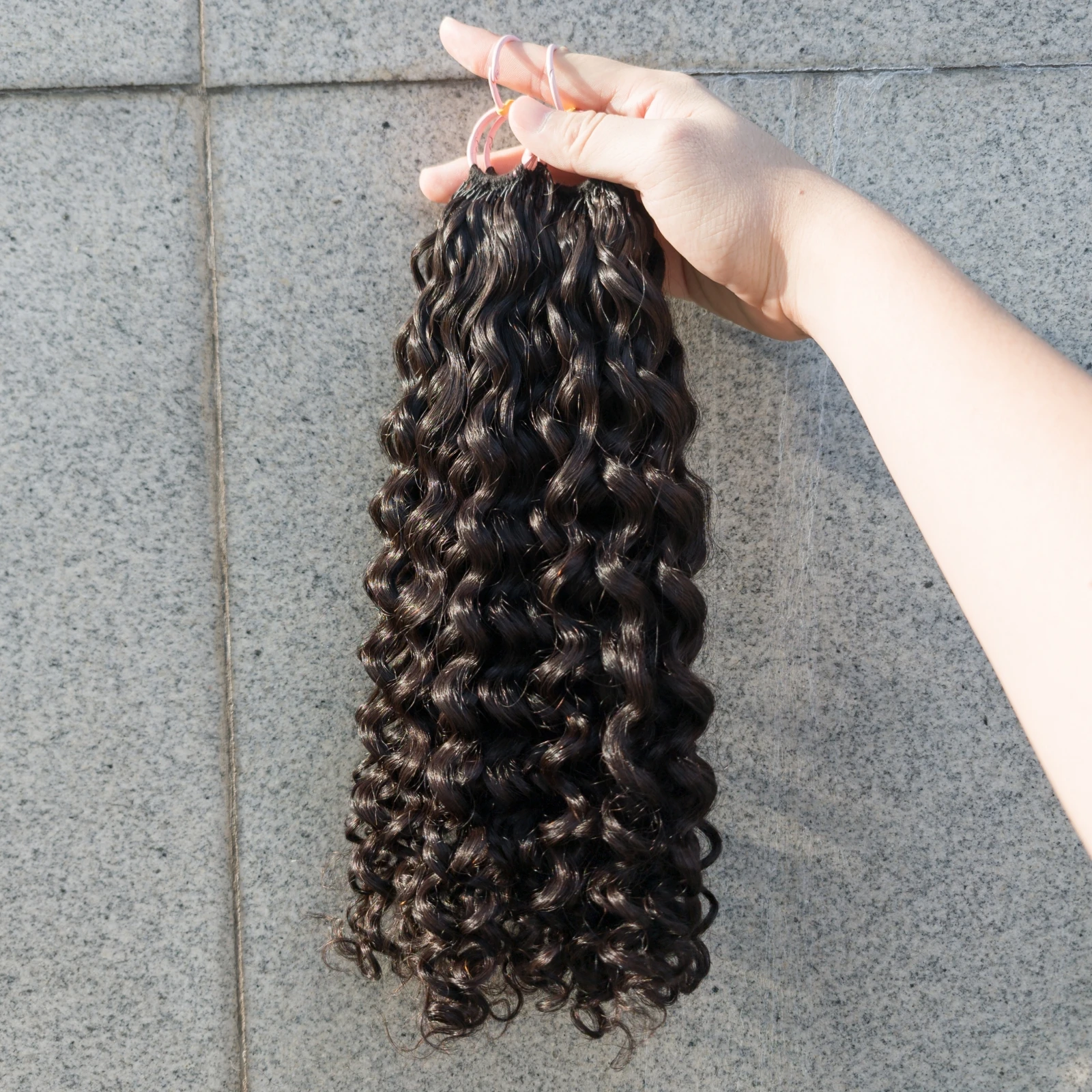 Vorgetrennte tiefe Wellen-Häkel-Menschenhaarbündel, unverarbeitete reine 100 % Echthaarverlängerung, 100 g/Lot für böhmische Stile