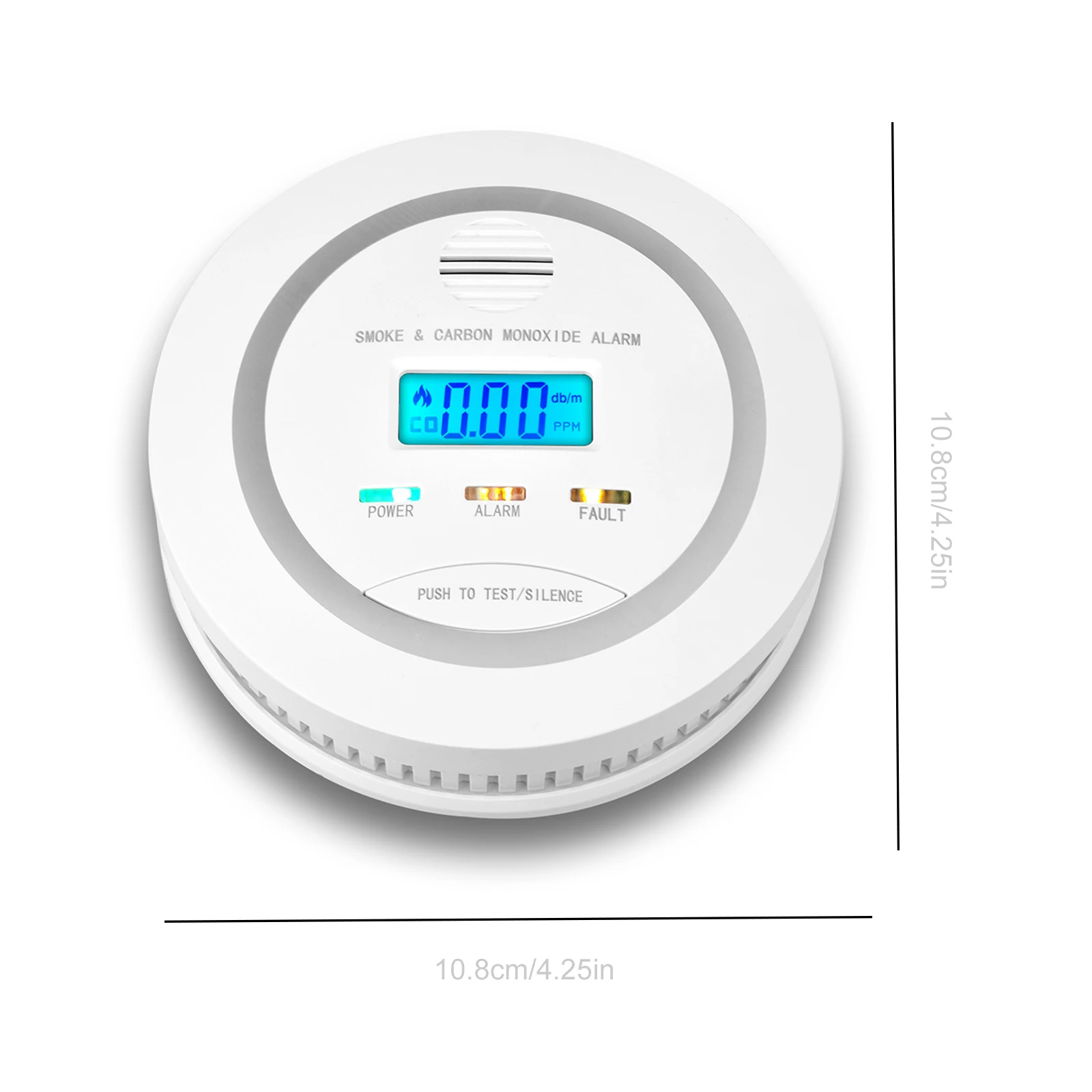 Carbon Monoxide Alarm Co Detector LCD Display Alarm with LCD Digital Display Sound Warning Smoke Alarm for Home Bedroom Kitchen