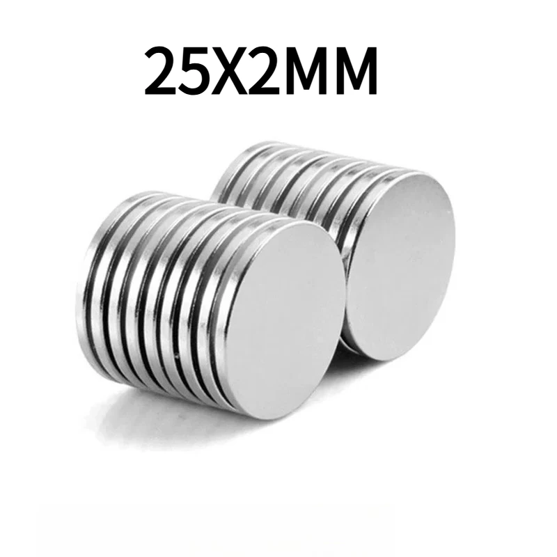 25x2mm Round Magnetic Magnets for Fridge, DIY, Building, Scientific, Craft, Education Used Repeatedly Organize Small Parts