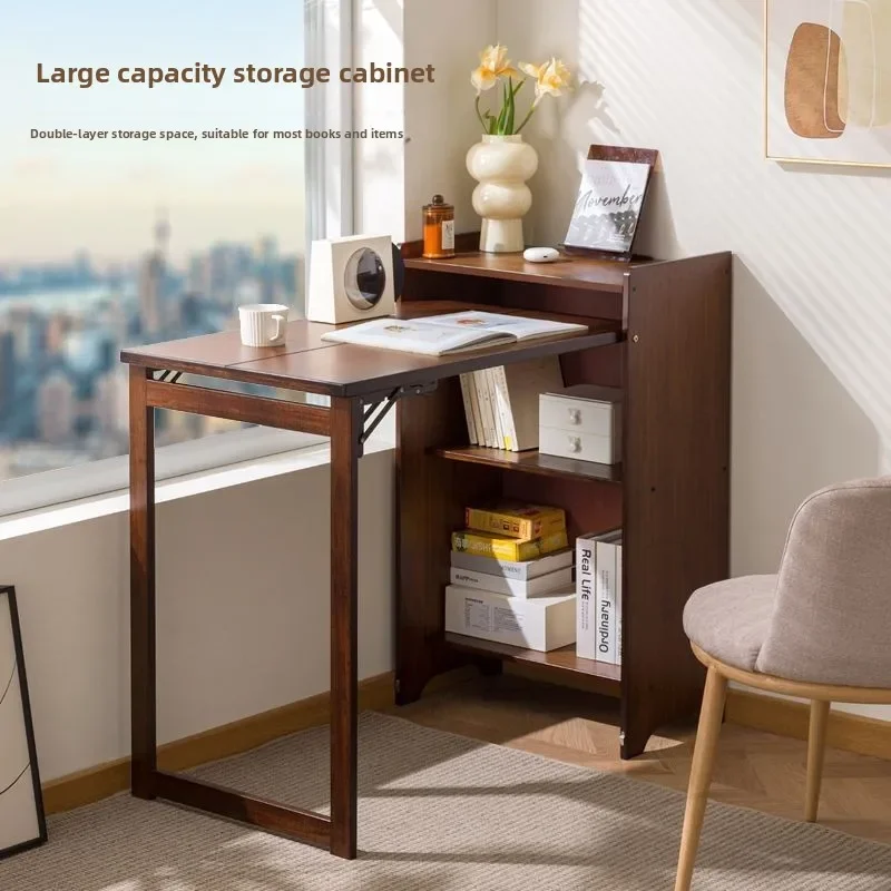 CX  folding desk bookcase integrated household small apartment multi-function computer table workbench