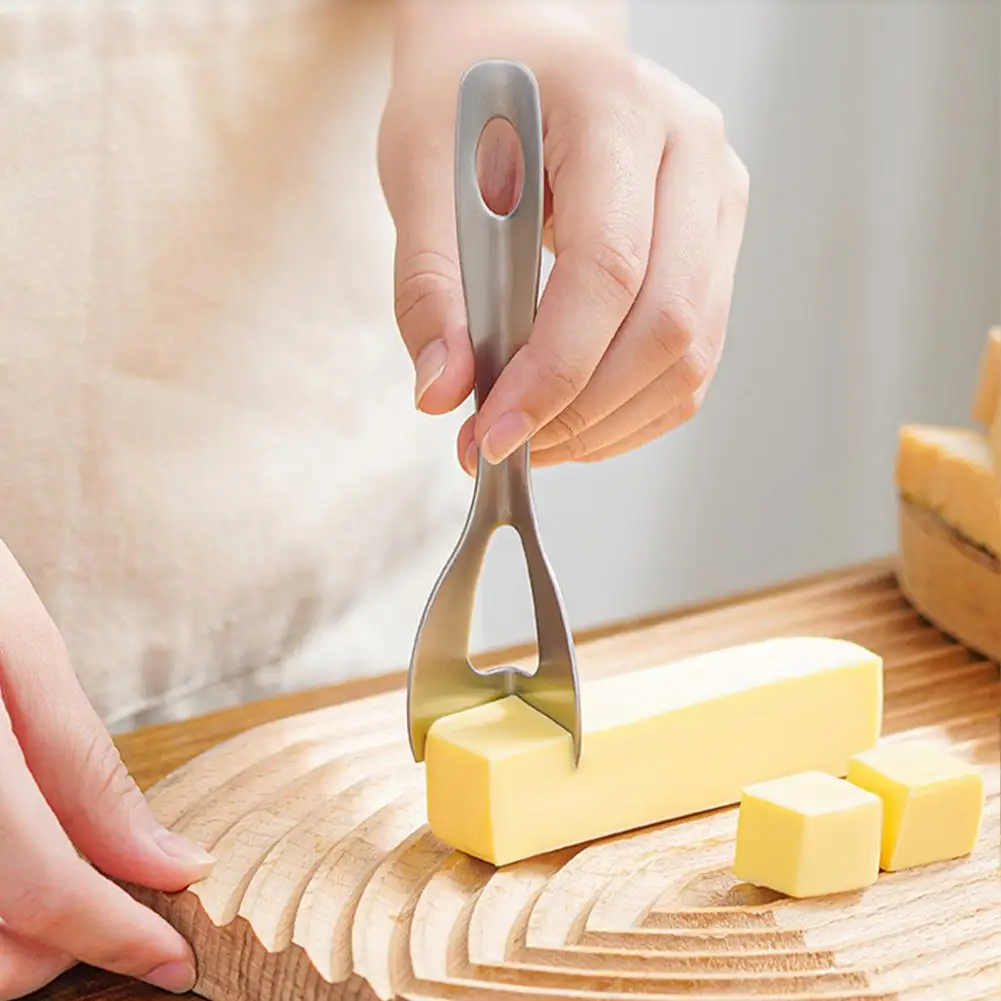 Stainless Steel Cheese Slicer Handheld Butter Cheese Cutter Right Angle Butter Knife Spreader Cheese Chopper for Home Kitchen