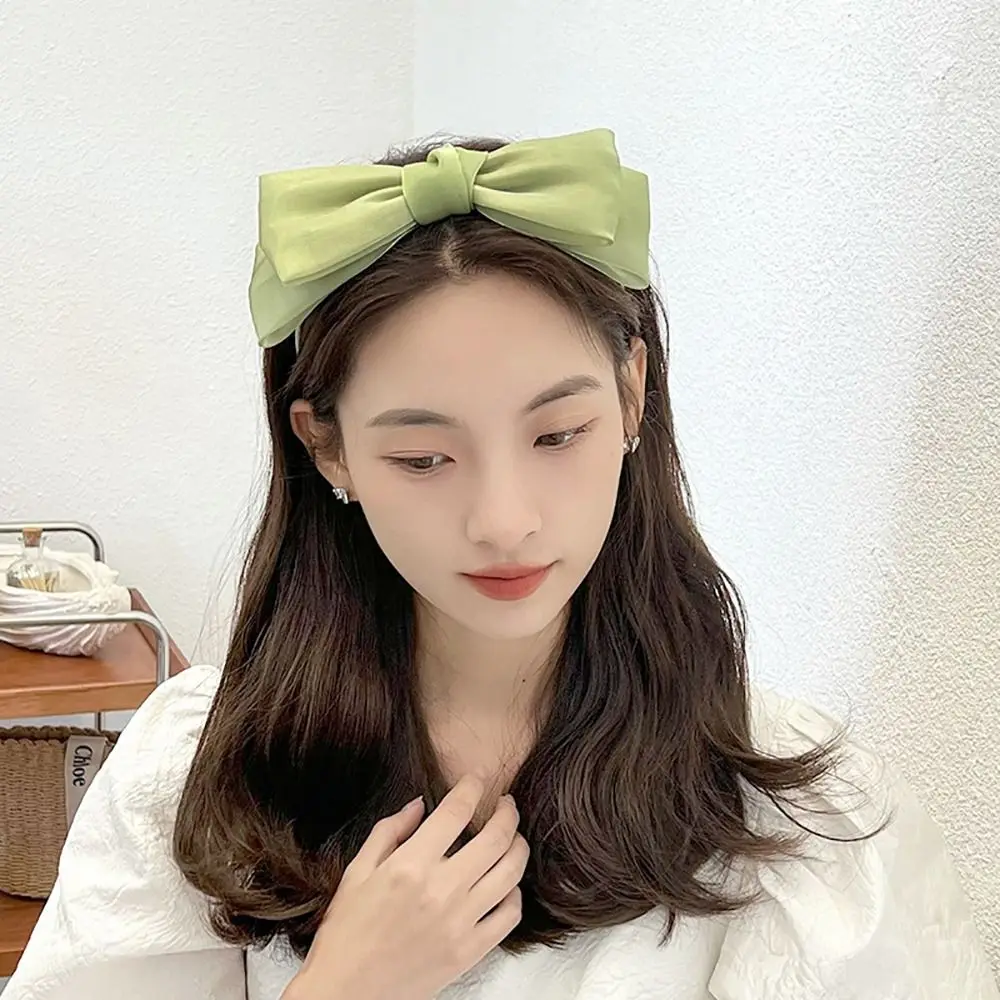 

1Pcs New Bright Silk Women Headband Elegant Mesh Bow Hairband Bowknot Cute Fairy Hair Hoop Girls