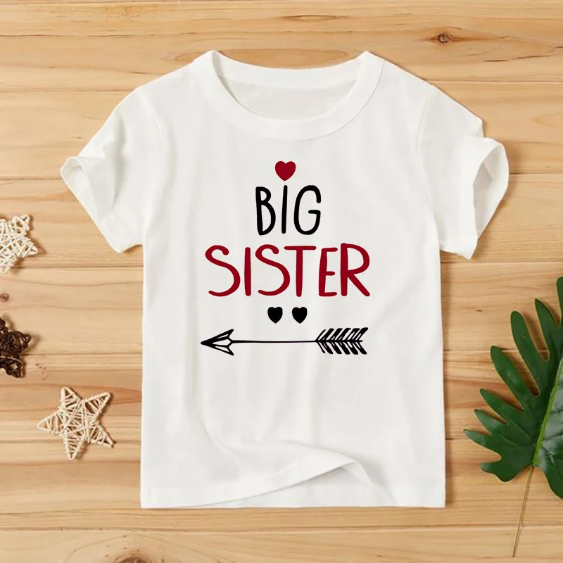 Big Sister Little Brother Siblings Matching T Shirts Boys Girls Summer Clothes Tops Newborn Bodysuit Birthday Party Gift Outfits