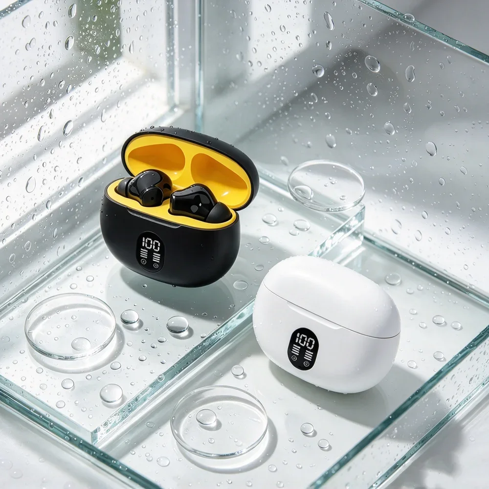 TWS Bluetooth Headset Bluetooth Headphones Feature Smooth Sound Transmission Lightweight Frame Portable Container for Outdoor