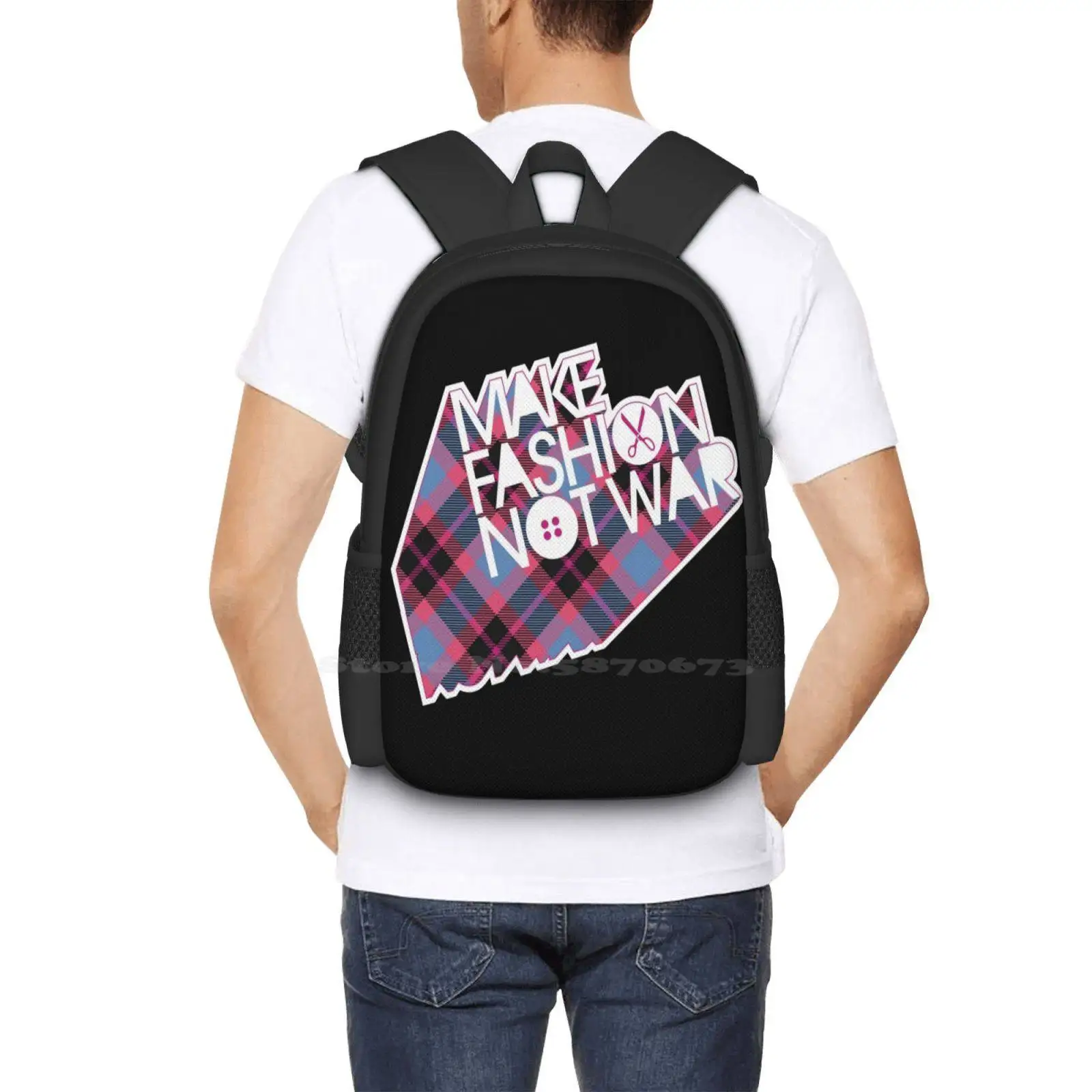 Make Fashion Not War Fashion Pattern Design Travel Laptop School Backpack Bag