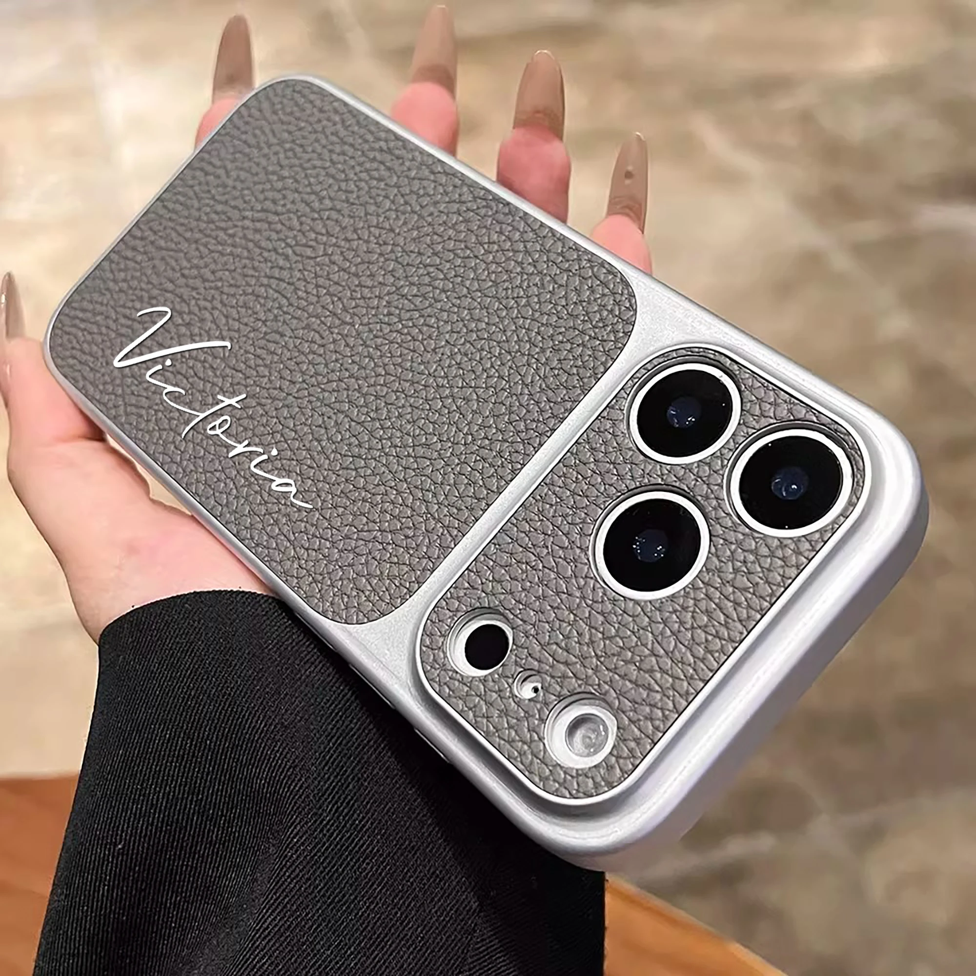 Personalized Instantly Upgrade to 17 Large Window Custom Name Signature DIY Phone Case for iPhone 17 16 15 Pro Max Retro Style