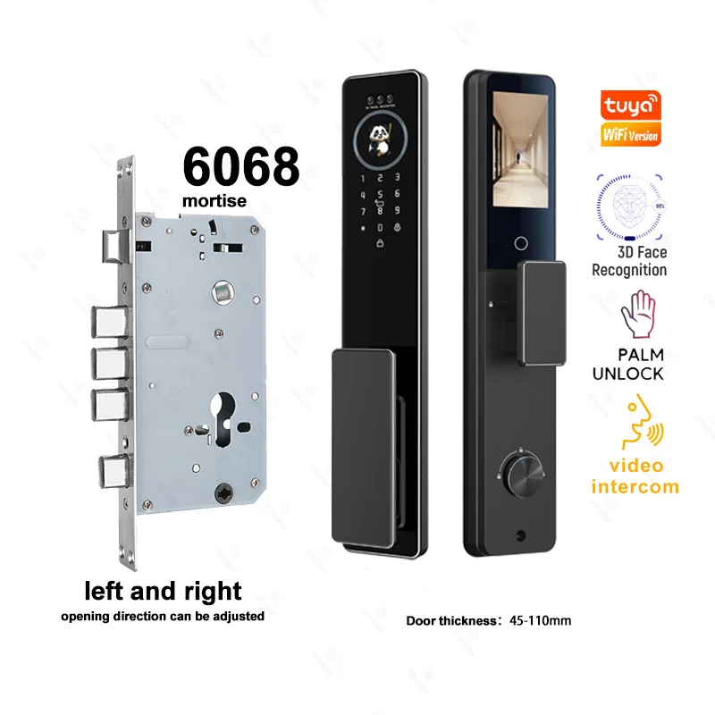 Tuya Smart WiFi Fingerprint Door Lock with Camera, NFC/RFID Card, Voice Control, Video Intercom & App Remote Access