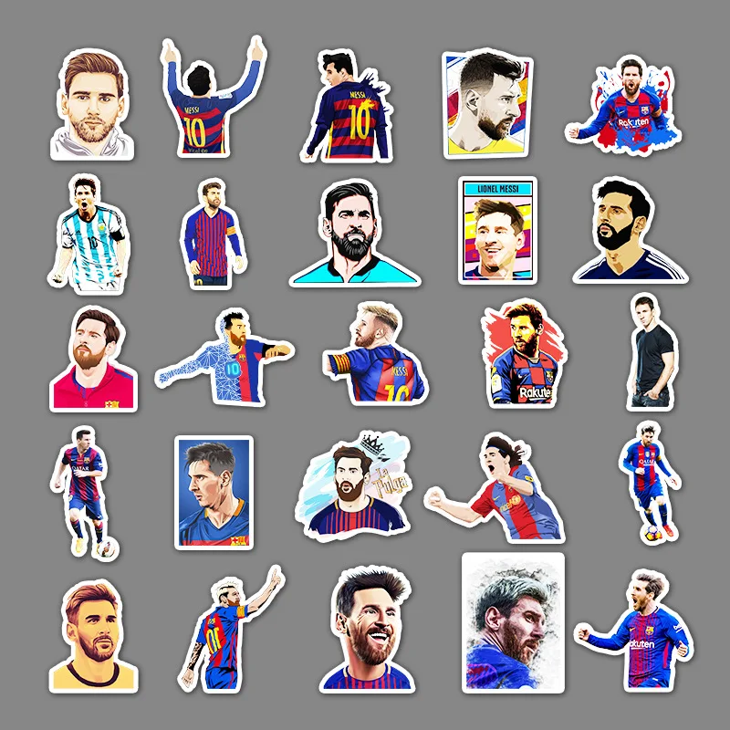 51PCS Cartoon Football Star Personalized Graffiti Creative Sticker Desk  Refrigerator Computer  Skateboard Waterproof Decoration