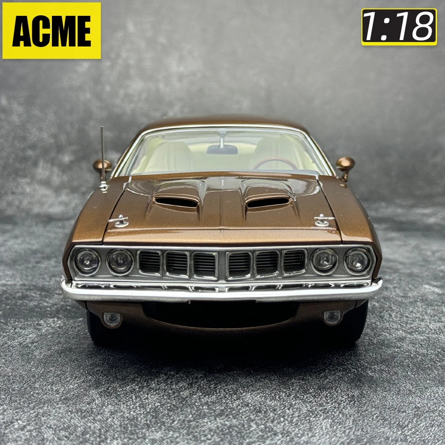 ACME 1:18 scale new Plymouth Cuda 1971 Muscle Alloy car model Sports car Static display piece holiday gift collection for friend