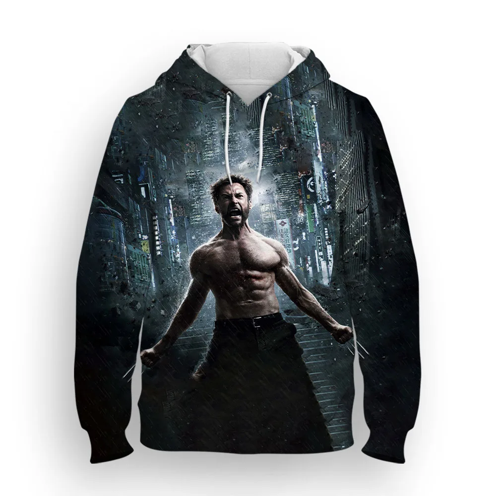 

Miniso Movie Wolverine X-Men Men Sweetshirts Long Sleeve Casual 3D Print Children Clothes Spring Autumn Streetwear Male Hoodie