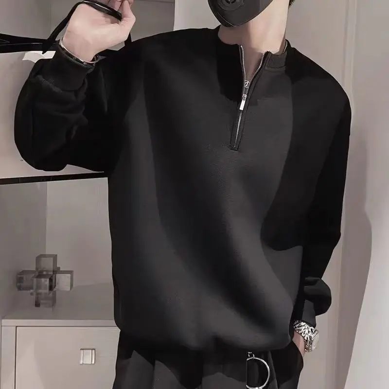 عارضة البريدي بلون ارتداء للعمل الرجال البلوز القطن عرق قميص باستيل جديد في الشارع الشهير بسيط الجمالية الذكور البلوز #3