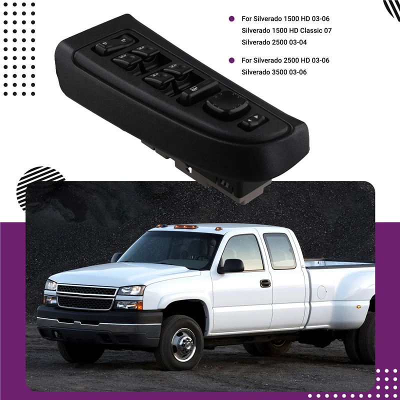 

Durable-15883323 Driver Side Master Power Window Switch For Chevy GMC Cadillac Models 2003-2007 Escalade, Avalanche, Silverado