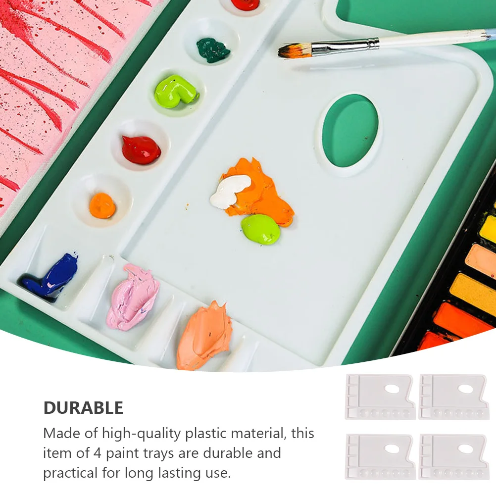 

4 Pcs Palette Acrylic Painting Supplies Tray Art Trays for Classroom Pigment Storage