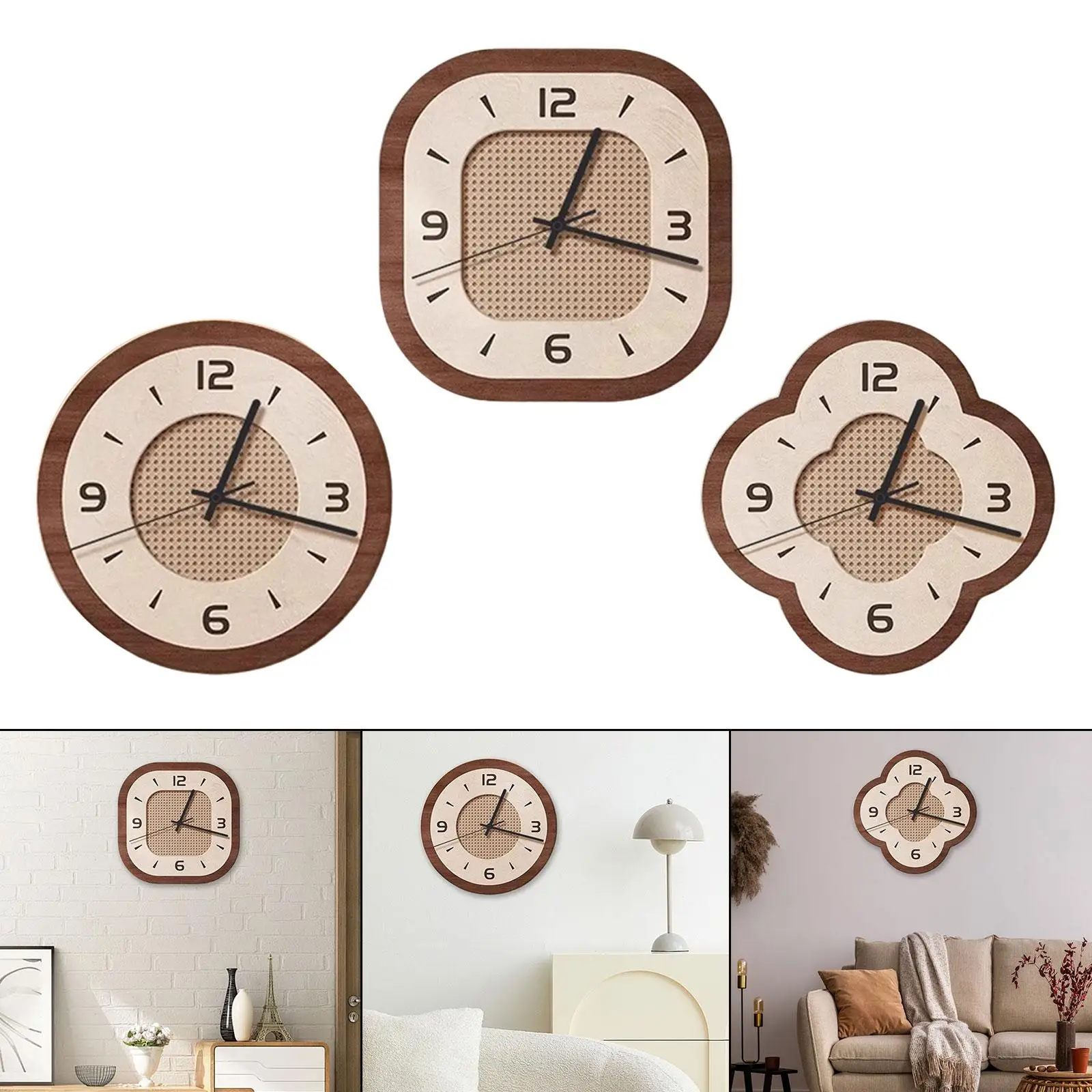 

Hanging Art Clock Non Ticking Lightweight Easy to Read Classic Wall Clock for Office Bedroom Kids Room Gift for Family Friends