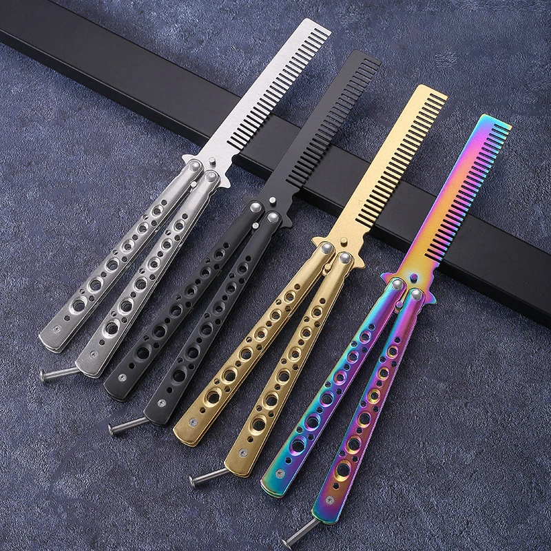 1pcs Folding Unsharpened Butterfly Training Knife, Outdoor Butterfly Knife, Portable Hand Movement Training Tool, Non-sharp Edge