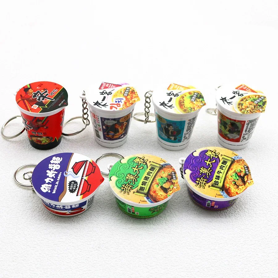 Realistic Instant Noodles Keychain, Faux Food Pendant key chain