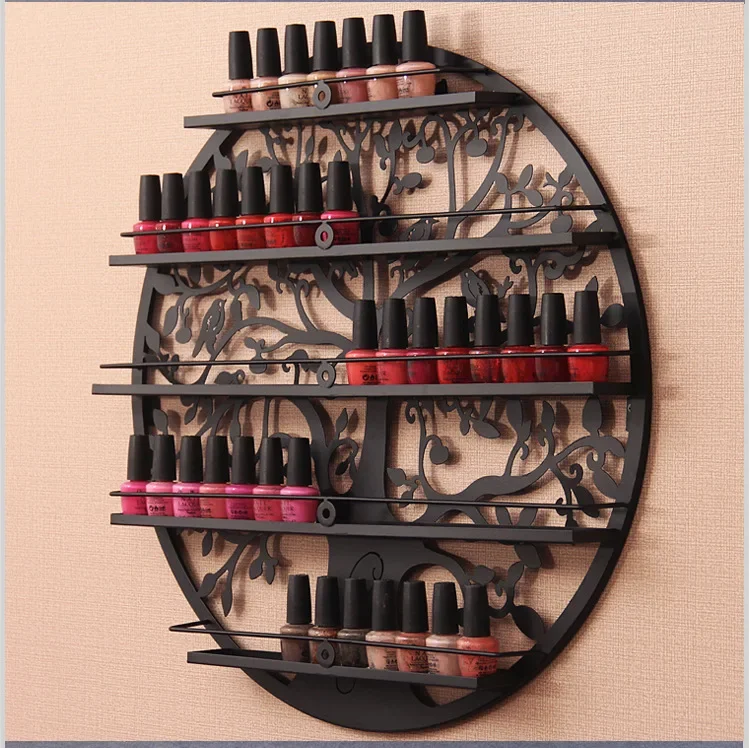Produces wall-mounted round nail polish racks, exquisite nailpolishracks, nailsalon displayracks, nailartracks, display ca