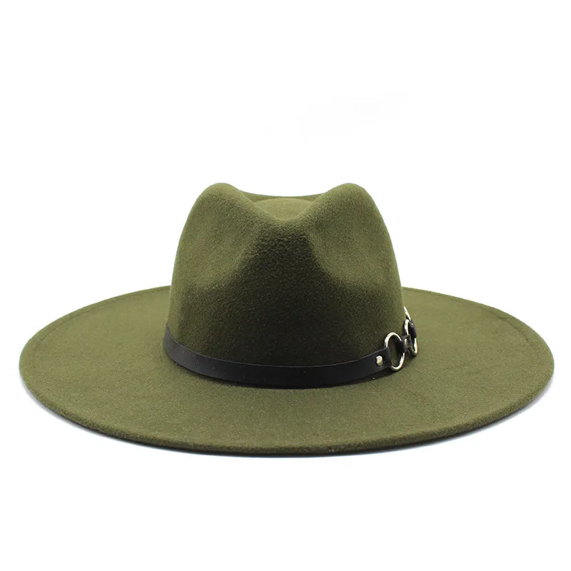 Autumn And Winter Top Hat British Classic Fedora Hat Woolen Hat Broad Brimmed Hat Fashion All Match Flat Brimmed Cap Felt Cap