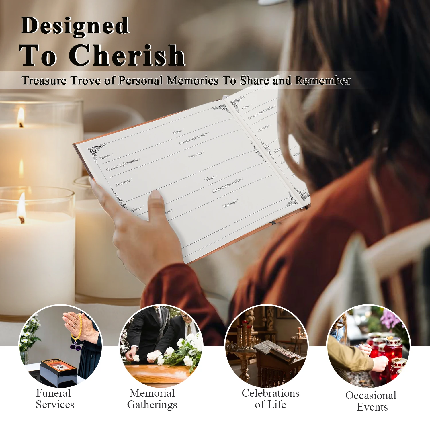 جنازة ضيف كتاب توقيع جنازة تسجيل في كتاب الاستقبال رسالة كتاب الاحتفال بالذكرى السنوية للحياة خدمة تذكارية محبة