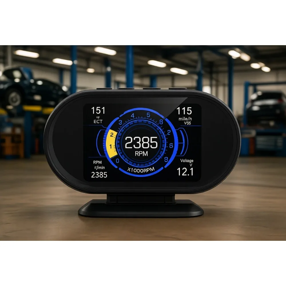 

Универсальный цифровой приборный дисплей OBD2 HUD: компьютер бортовых данных, спидометр, температура воды, давление топлива для автомобилей 2003 года выпуска