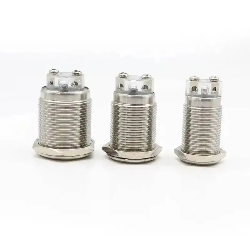 16mm 19mm 22mm Metal Buzzer Button High Decibel DB Stainless Steel Sound And Light Alarm Intermittent Flash 12-24V