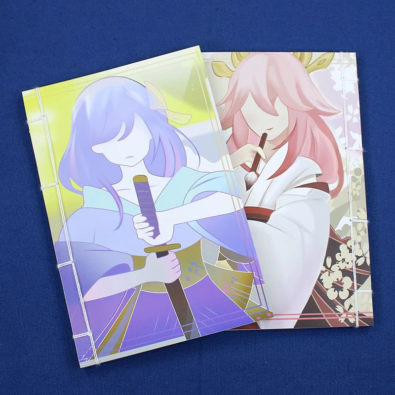 Genshin Impact Yae Miko Cosplay Notebook Prop Accessory Sewn book Notebook School Large Anime Theme Writing Journal