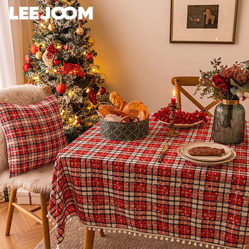 

LEEJOOM New Year Printed Table Runner Table Dinner Table Cover Christmas Decor 1PC