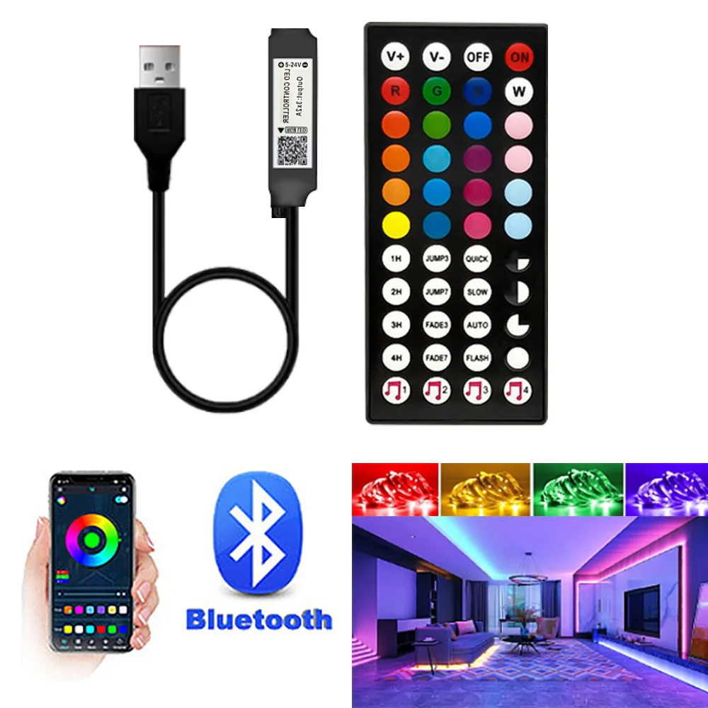 USB LED Strip Controller For 5V Music Sync LED Strip Light Wireless Remote Controller SMD 5050 RGB LED Strip Controller