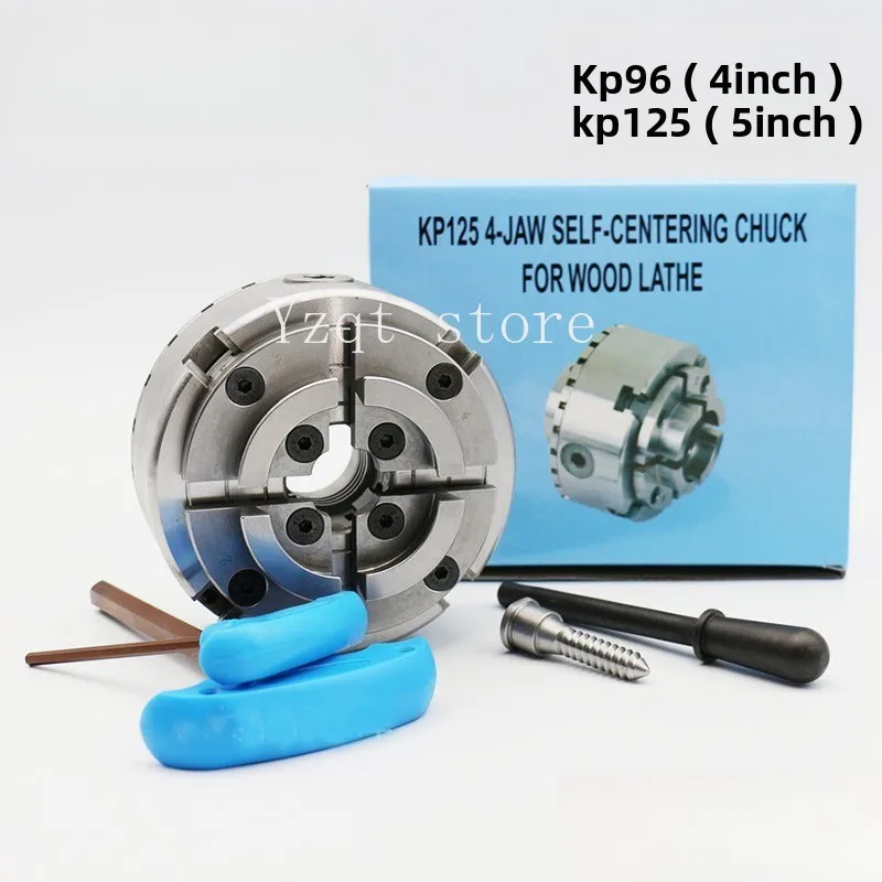KP96 woodworking chuck 5 inch KP125 four-jaw self-centering M33 thread 4 inch 100 chuck for woodworking lathe