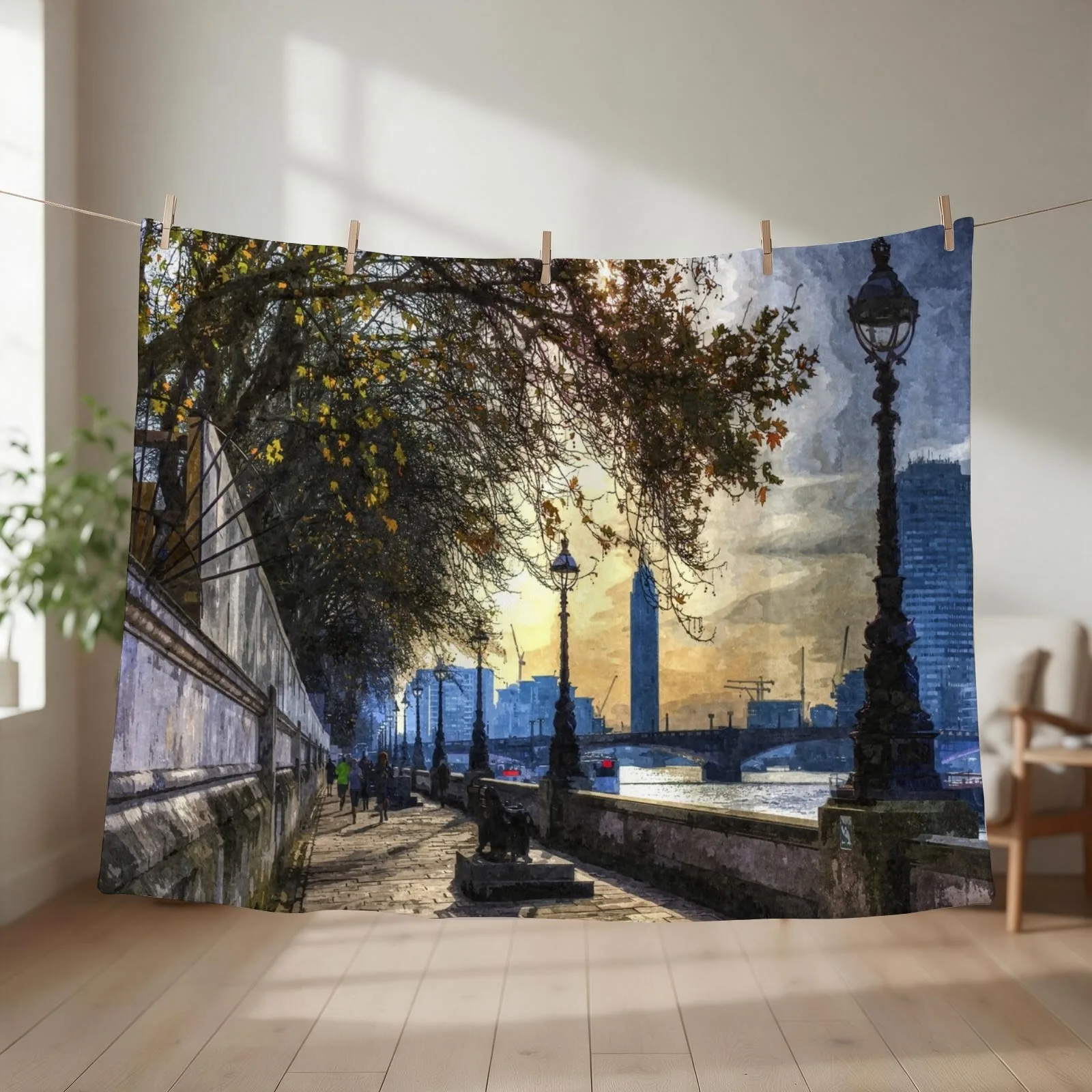 New River Thames Path Art Throw Blanket Decorative Sofas Luxury Throw Thermal Bed covers Blankets