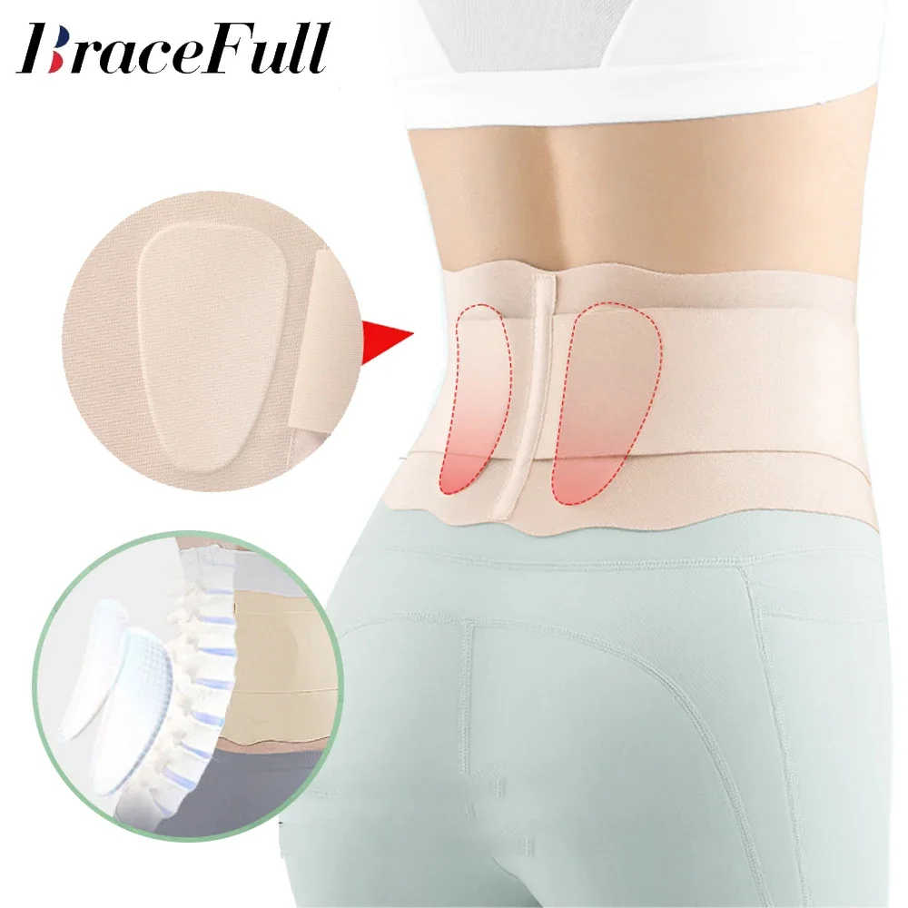 

Thin Lower Back Brace Lumbar Support,Wrap for Recovery, Workout, Herniated Disc Pain Relief,Waist Trimmer Weight Loss Ab Belt