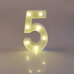 Light Up Letter Led Alphabet Number Plastic Battery Operated Party Sign Wedding Festival Stand Decoration No Batteries Included