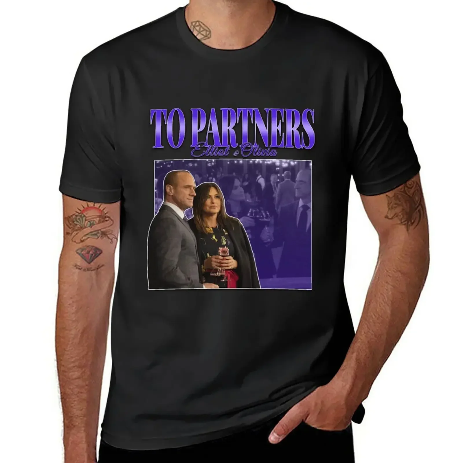 To Partners EO Bensler Olivia Benson Elliot Stabler 90s Inspired Vintage Homage T-Shirt oversized kawaii clothes Men's t-shirt