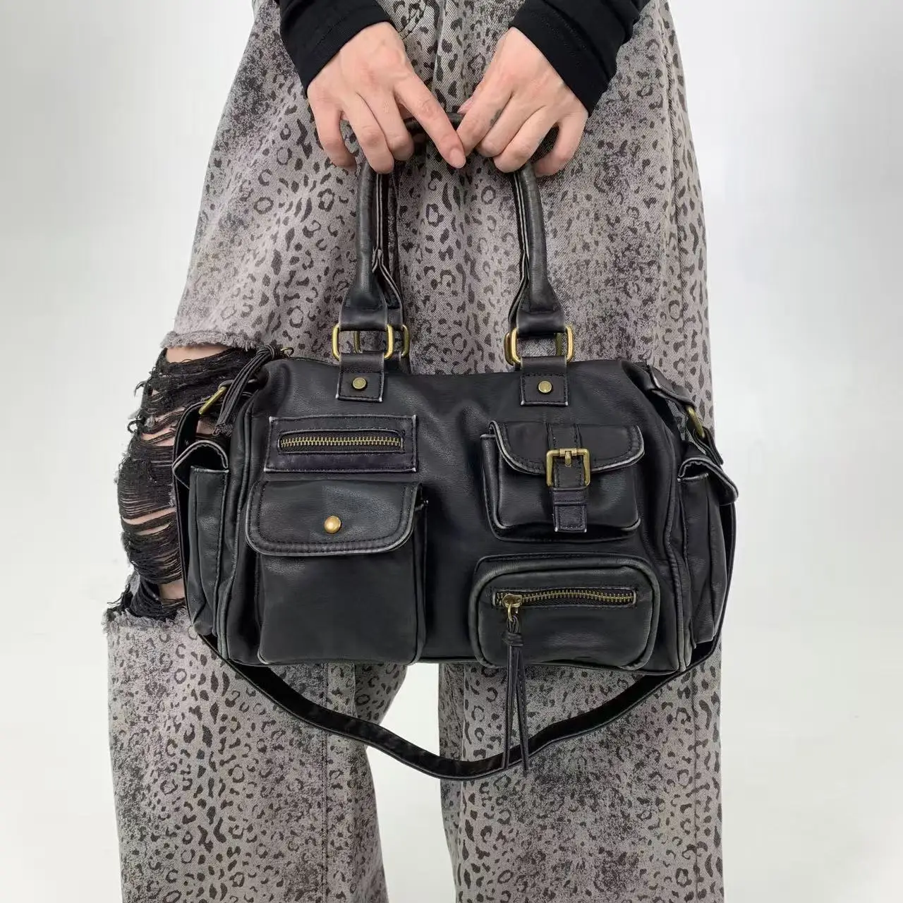 

Venn Angel Women Handbags Top-handle PU Shoulder Bag Satchel Fashion Dumpling Pack Tassel Design Multi-pockets Evening Bags