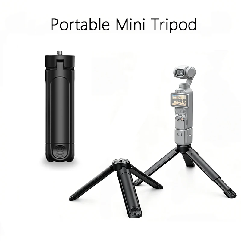 Mini Trípode Extensible de Escritorio con Tornillo de 1/4'' para Cámara GoPro, Video Vlog, Panel de Agarre, Anillo de Luz, Gimbal para Teléfono