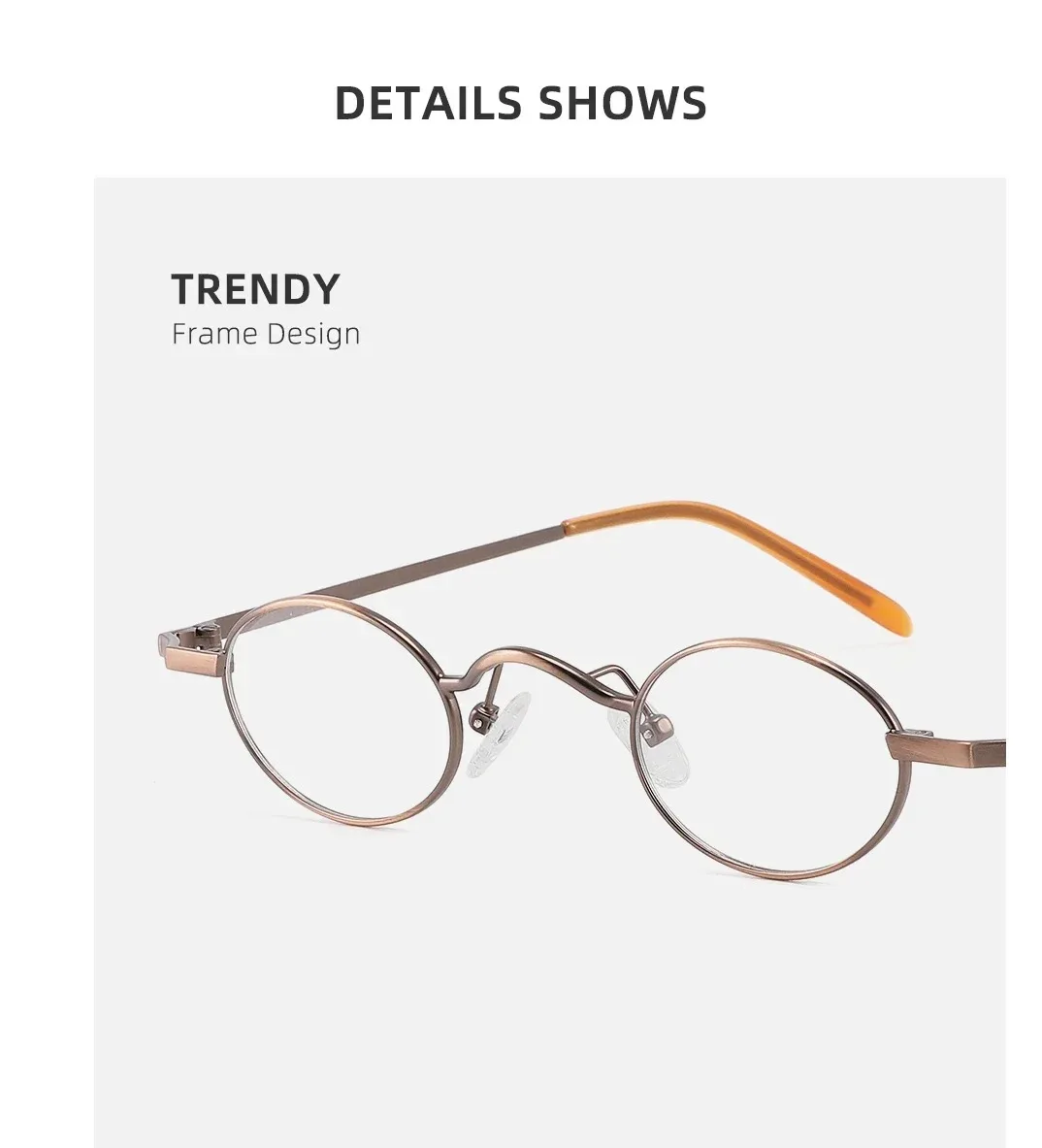 Kleine Retro-Linsen, geeignet für Metall-Lesebrillen mit großem Gesicht, Unisex, blaues Licht blockierende Linse, verschreibungspflichtige Brillen, individuell gestaltet – Detail 4