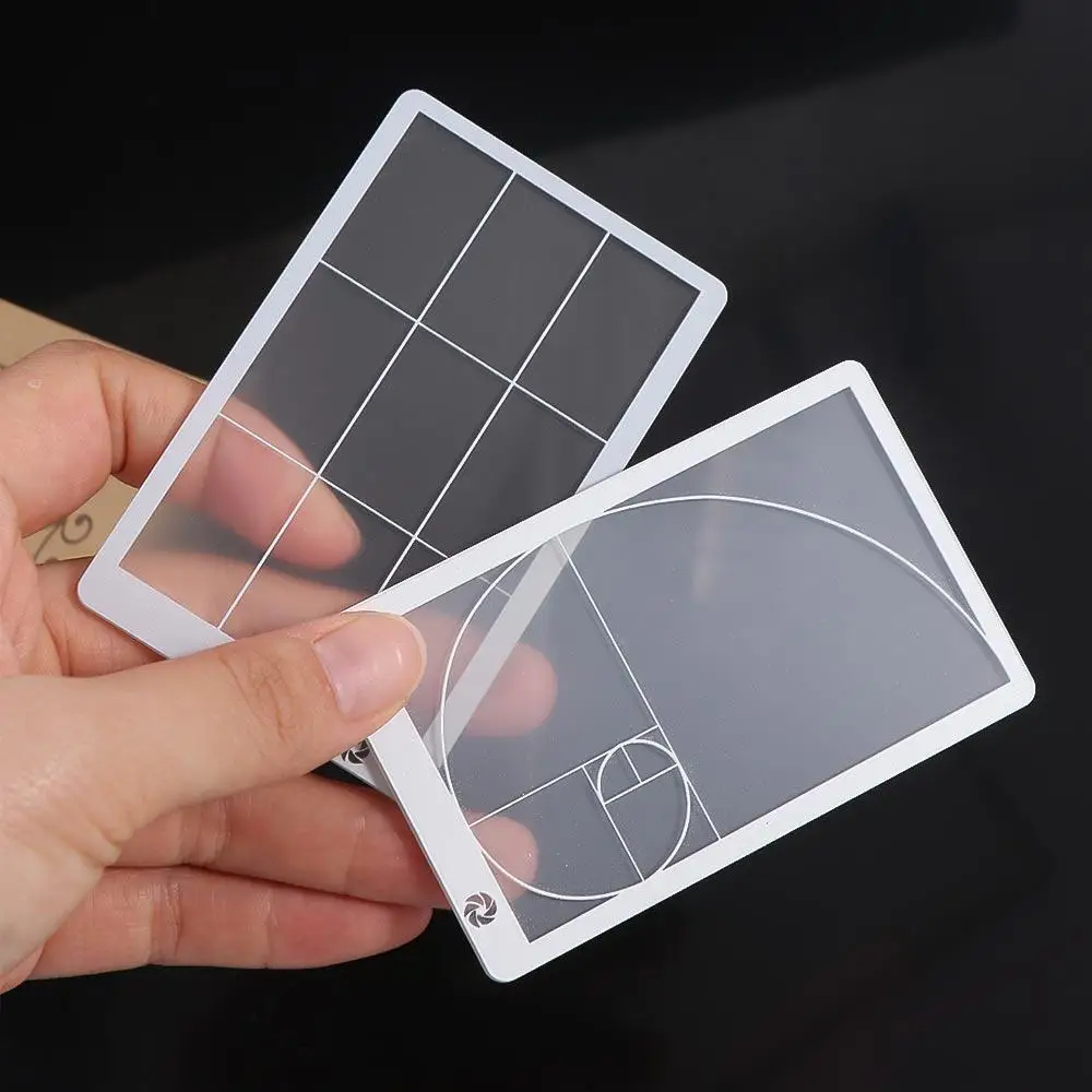 Kids Adults Transparent Viewfinder Ruler Composition Drawing Golden Ratio Ruler Triangle Acrylic Fibonacci Viewer Photography