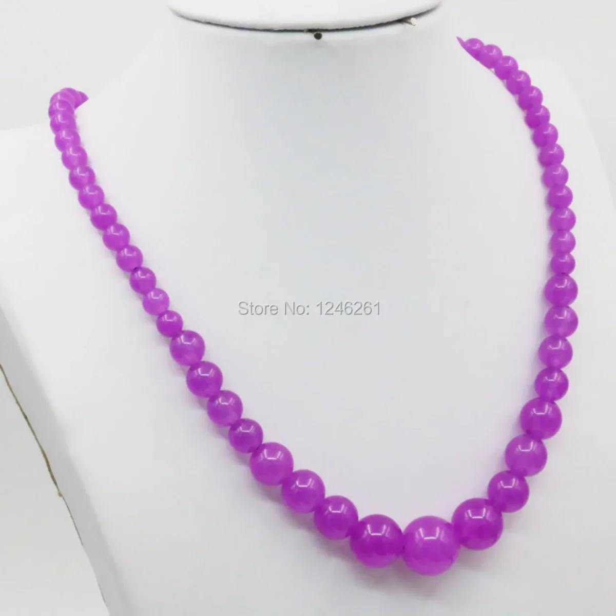 6-14mm Round Purple Violet Alexandrite Jade Chalcedony Necklace Chain Beads Women Girl Jewelry Party Wedding Gifts Natural Stone