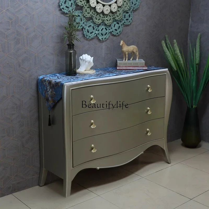 

yj7 French light luxury door cabinet, living room decorative partition cabinet, entrance hall three-bucket cabinet