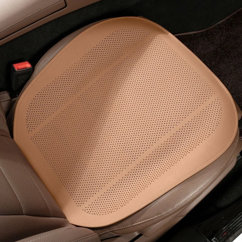 Universal Half-Pack Car Seat Cushion Breathable PU Leather Cool Cushion Solid Color Ventilated Seat Cushion Four-Season